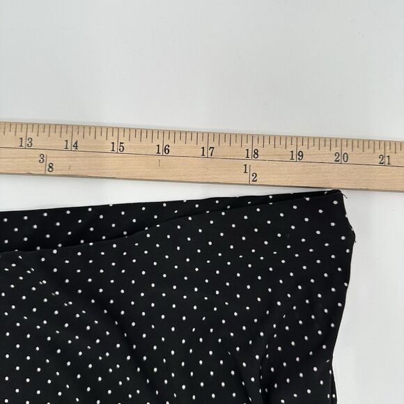 Chaps Skirt 1X Black White Polka Dot A-Line Jersey Knit Pull On Knee Length NEW - Picture 5 of 8